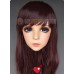 (XF)Crossdress Sweet Girl Resin Half Head Female Cartoon Character Kigurumi Mask With BJD Eyes Cosplay Anime Role Lolita Doll Mask